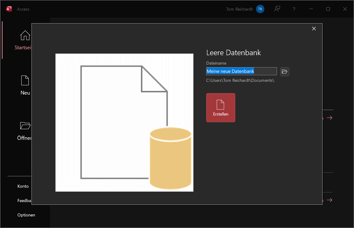 Maak een lege database in Access