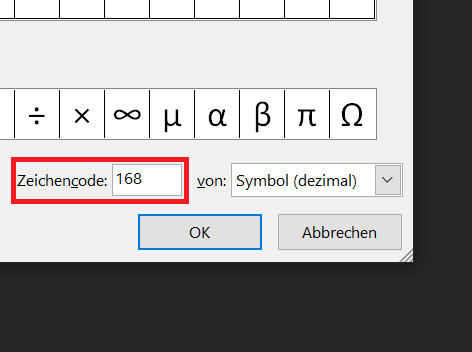 Checkbox-symbool met tekencode 168