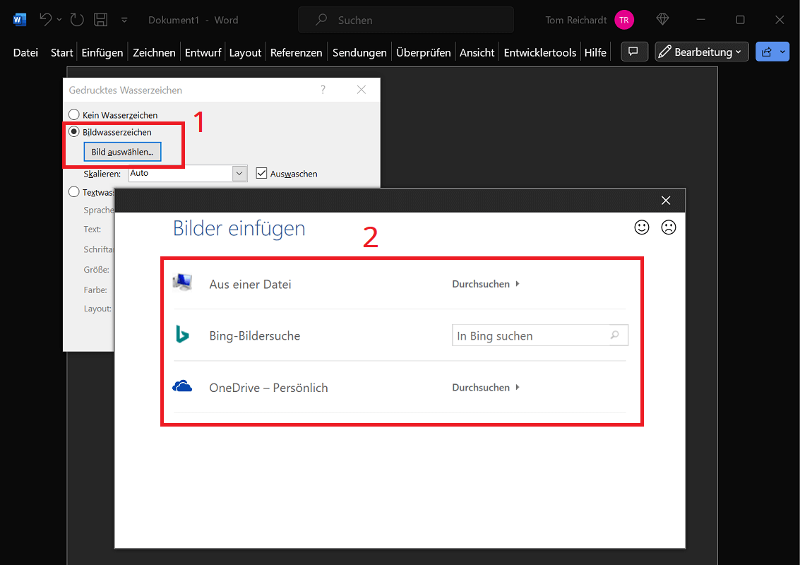 Afbeelding invoegen als watermerk in Word
