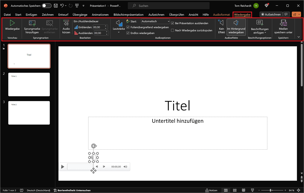Instellingen en aanpassingen voor PowerPoint-muziek