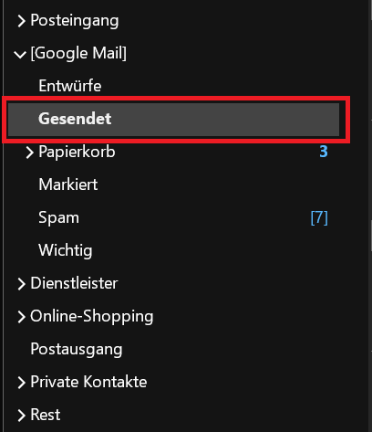 Open de e-mailsubmap