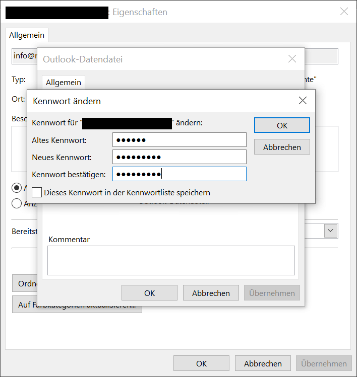 Hoofdwachtwoord in Outlook
