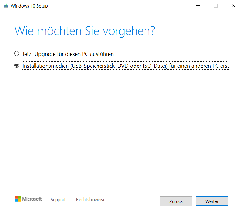 Installeer Windows 10 opnieuw met behulp van de Windows Media Creation Tool