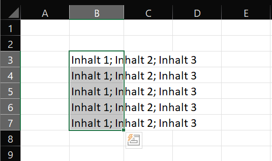 Splits meerdere cellen met inhoud in Excel