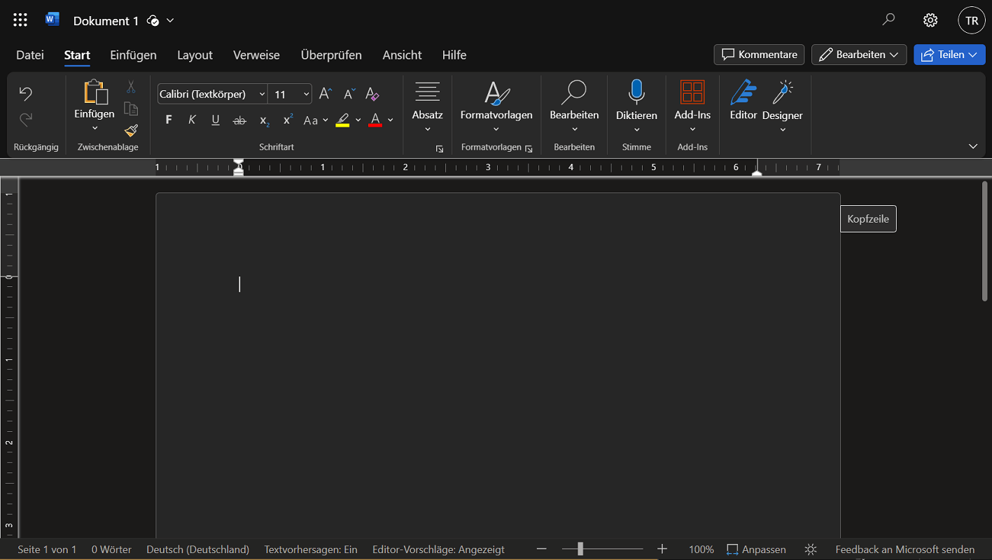 Microsoft Office Word als cloudversie