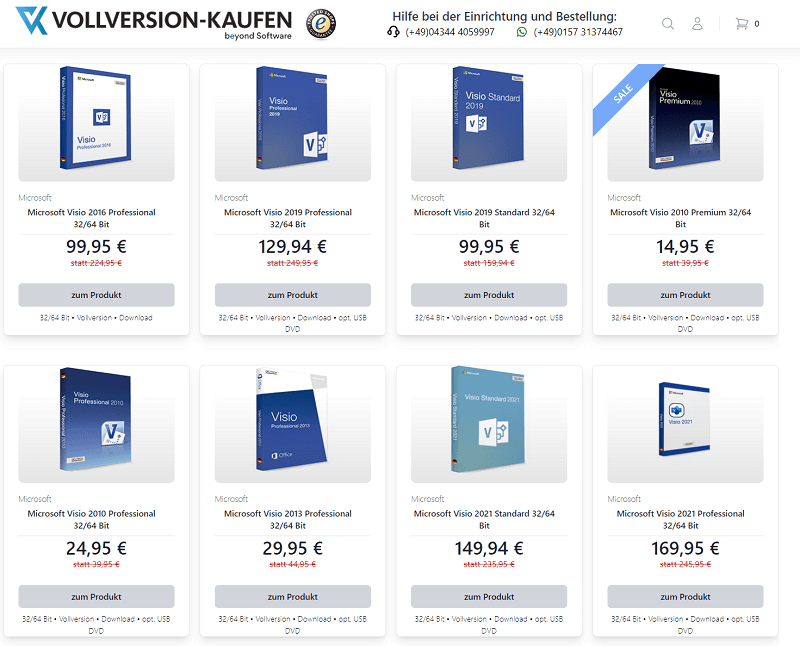 Versies van Microsoft Visio Pro