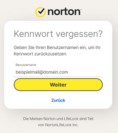Reset en herstel het wachtwoord van uw Norton-account