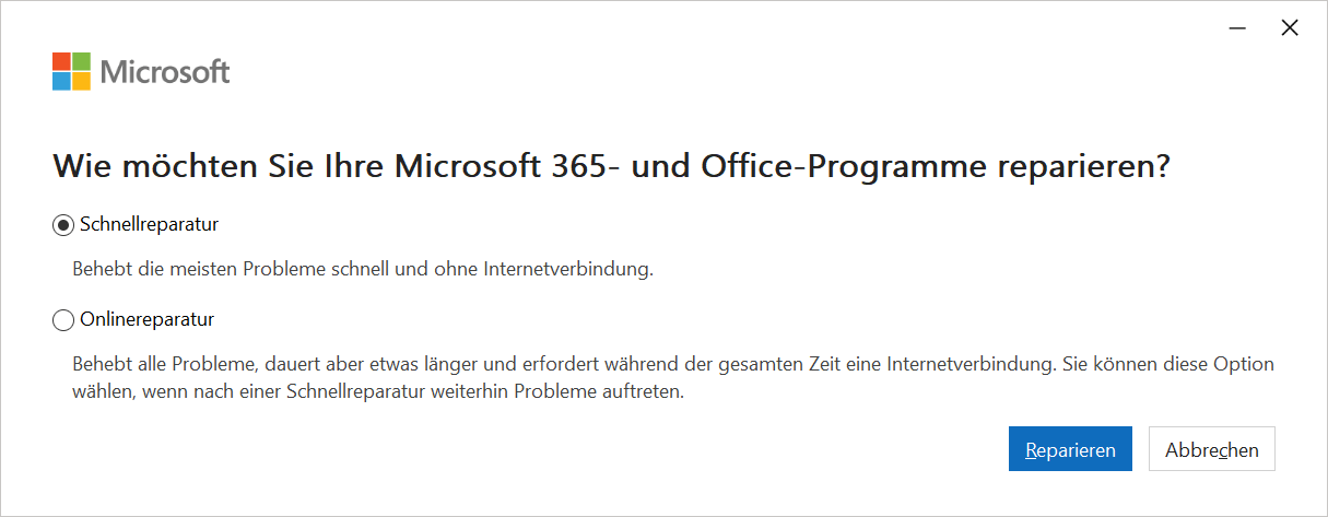 Start Office Outlook-reparatie