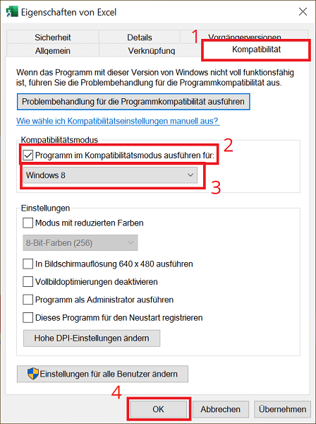 Start het Office-programma in de compatibiliteitsmodus