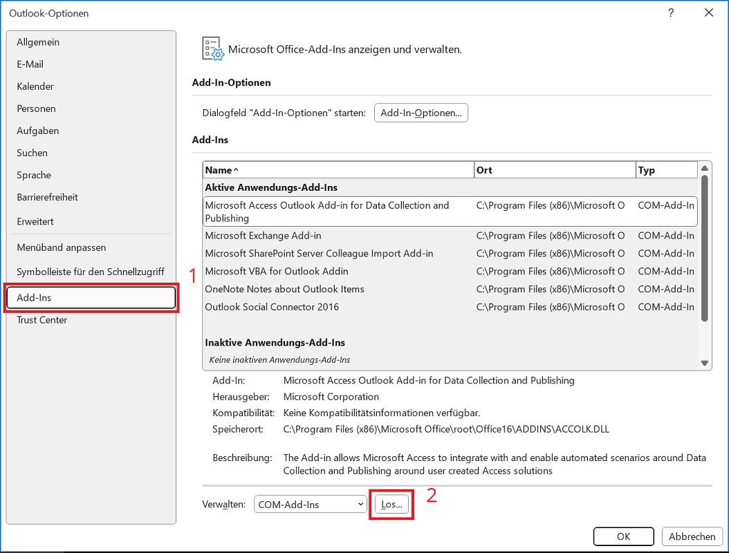 Start Outlook in de veilige modus en deactiveer invoegtoepassingen