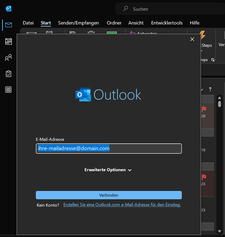 Postbus toevoegen in Outlook