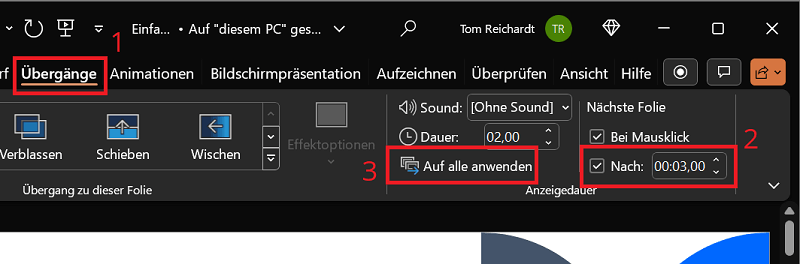 Stel eindeloze lusovergangen in PowerPoint in