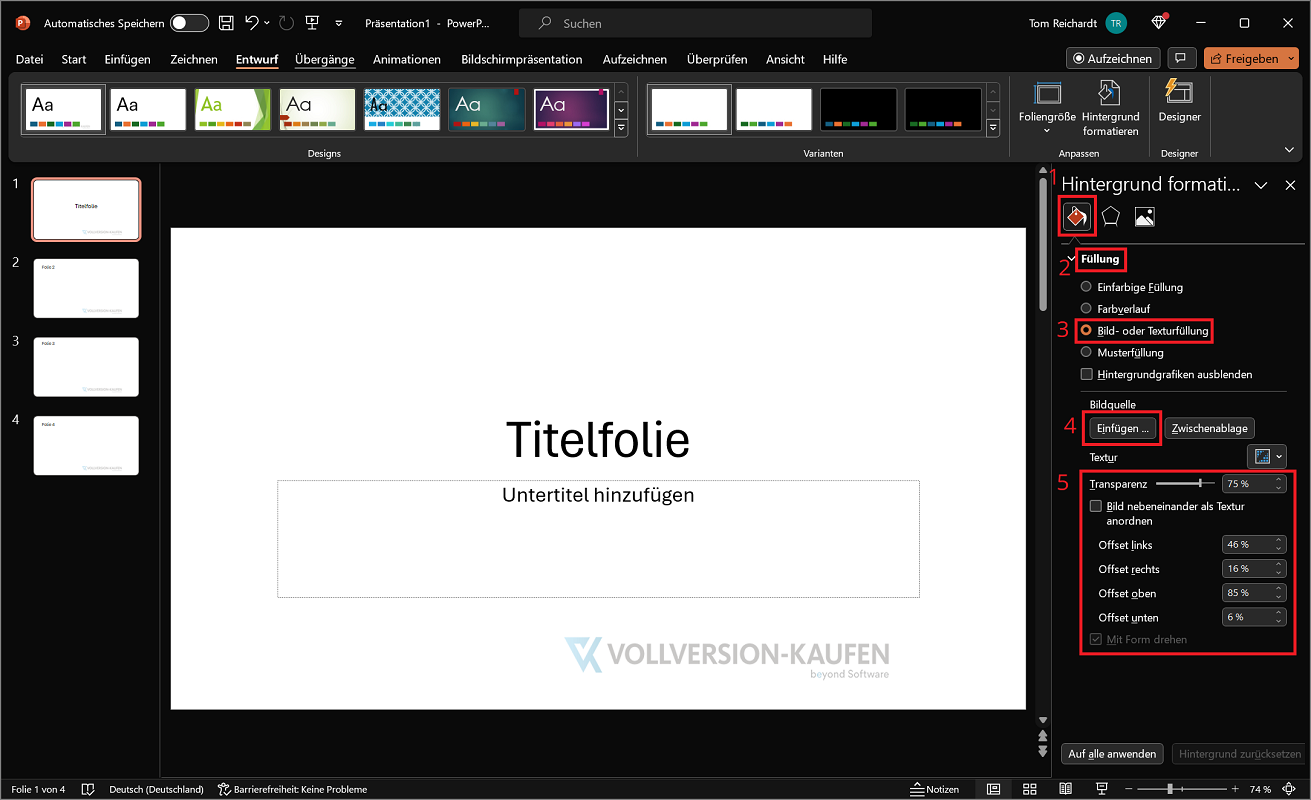 Watermerk invoegen in PowerPoint