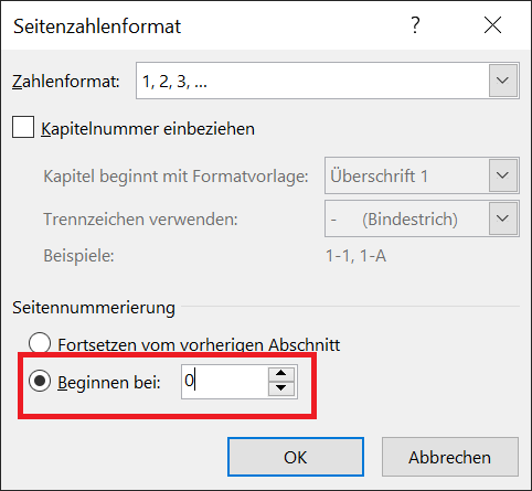 Voeg het paginanummer in vanaf een specifieke pagina