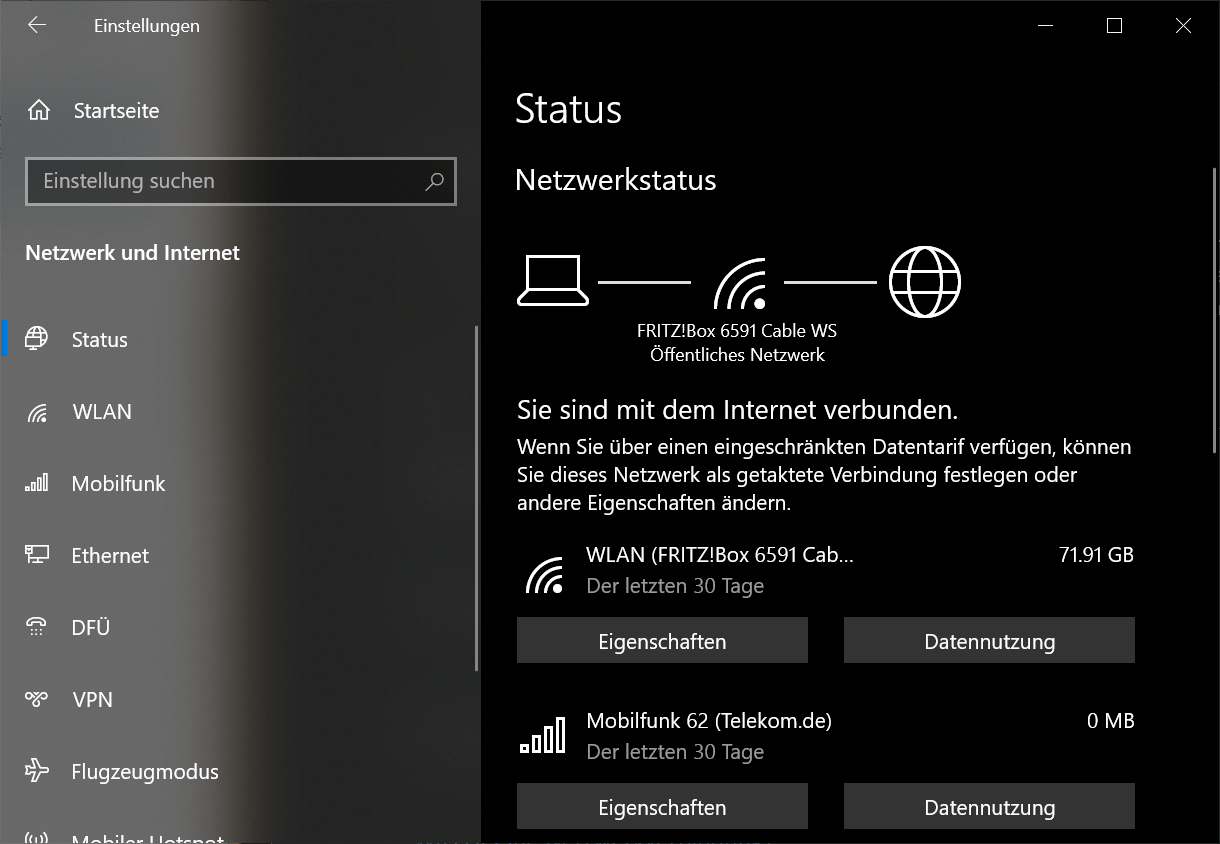 Instellingen en deelopties in Windows 10
