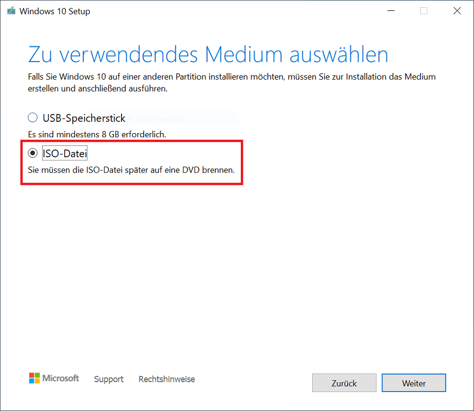 Maak Windows 10 ISO