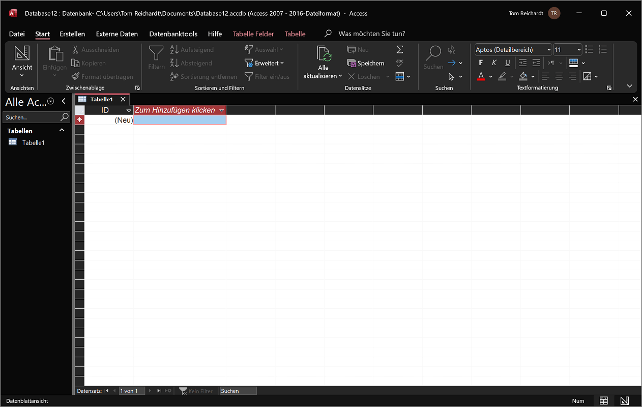 Windows Access-gebruikersinterface