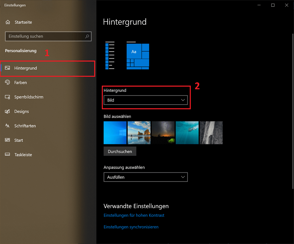 Wijzig de Windows-bureaubladachtergrond