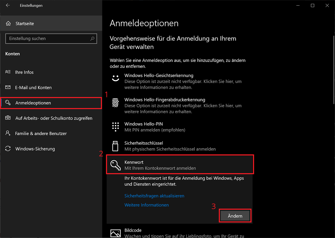 Verwijder het Windows-wachtwoord in de aanmeldingsopties