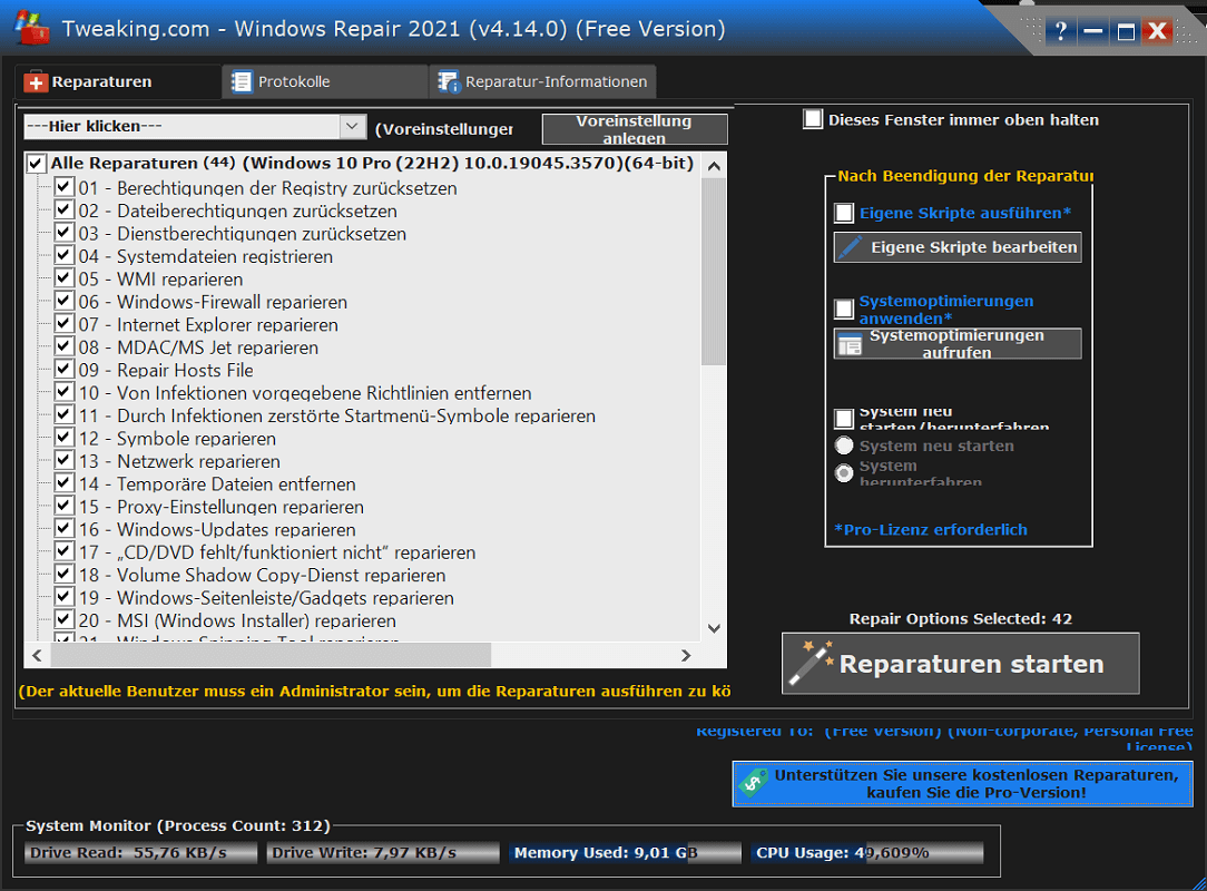 Windows Reparatietool downloaden van Tweaking.com