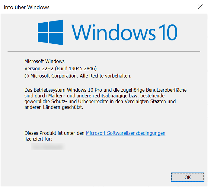 Toon Windows-versie in Windows 10