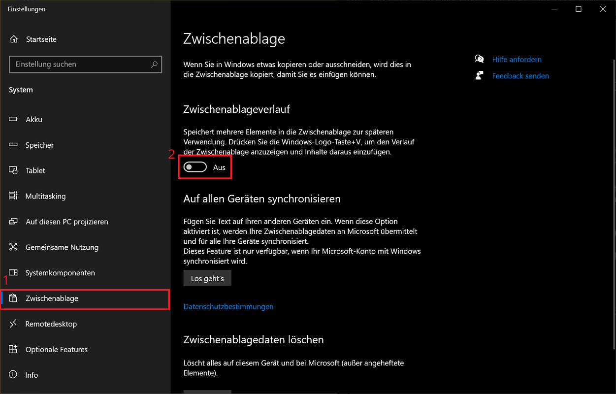 Schakel de Windows-klembordgeschiedenis in