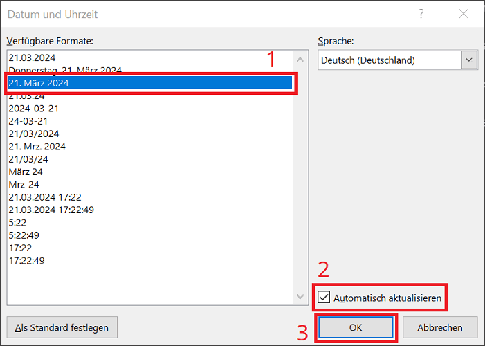 Word: Voeg automatisch de huidige datum in