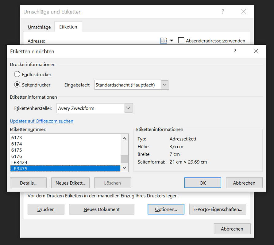 Ontwerp uw eigen labels in Word en druk ze gratis af