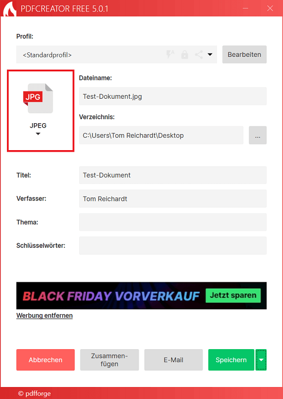 Converteer Word naar PDF met het downloadprogramma PDFCreator