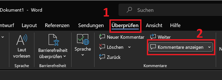 Verberg opmerkingen in Word