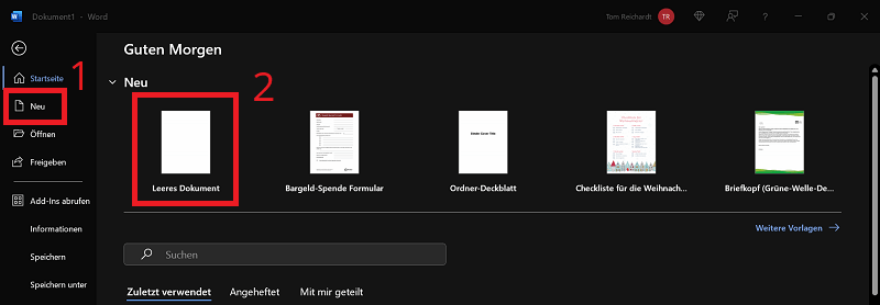 Maak een leeg document in Word