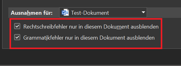 Schakel de spellingcontrole in Word alleen uit voor het huidige document