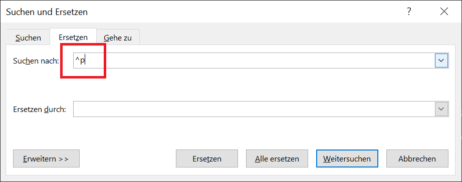 Zoek en verwijder een regeleinde met Zoeken en vervangen in Word