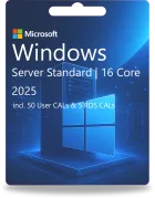 Windows Server 2025 Standard | 16 Core + 50 User CALs + 5 RDS CALs