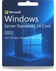 Windows Server 2022 Standaard | 24 Core + 50 gebruikers-CAL's + 10 RDS CAL's