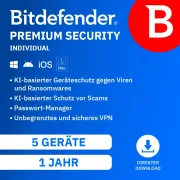 Bitdefender Premium Security Individual | 5 apparaten | 1 jaar