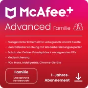 McAfee+ Advanced Family | 6 gebruikers | 1 jaar