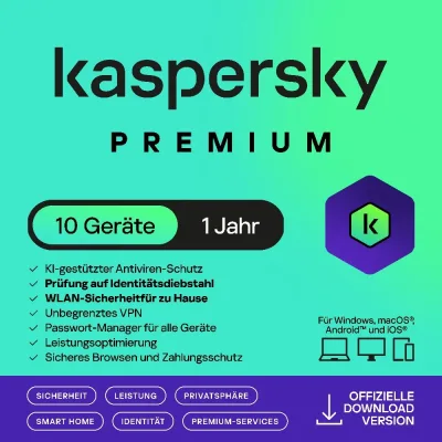 Kaspersky Premium | 10 apparaten | 1 jaar