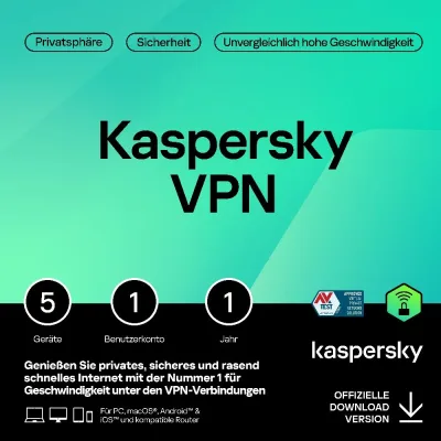 Kaspersky VPN Secure Connection | 5 apparaten | 1 jaar