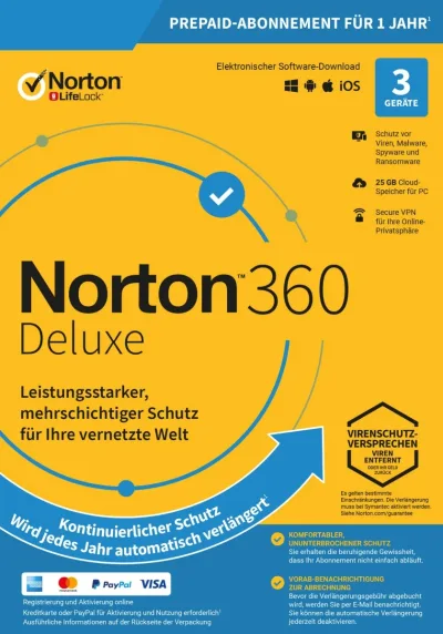 Norton 360 Deluxe | 3 apparaten | 1 jaar