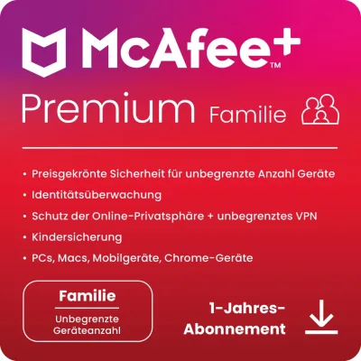 McAfee+ Premium Family | 6 gebruikers | 1 jaar